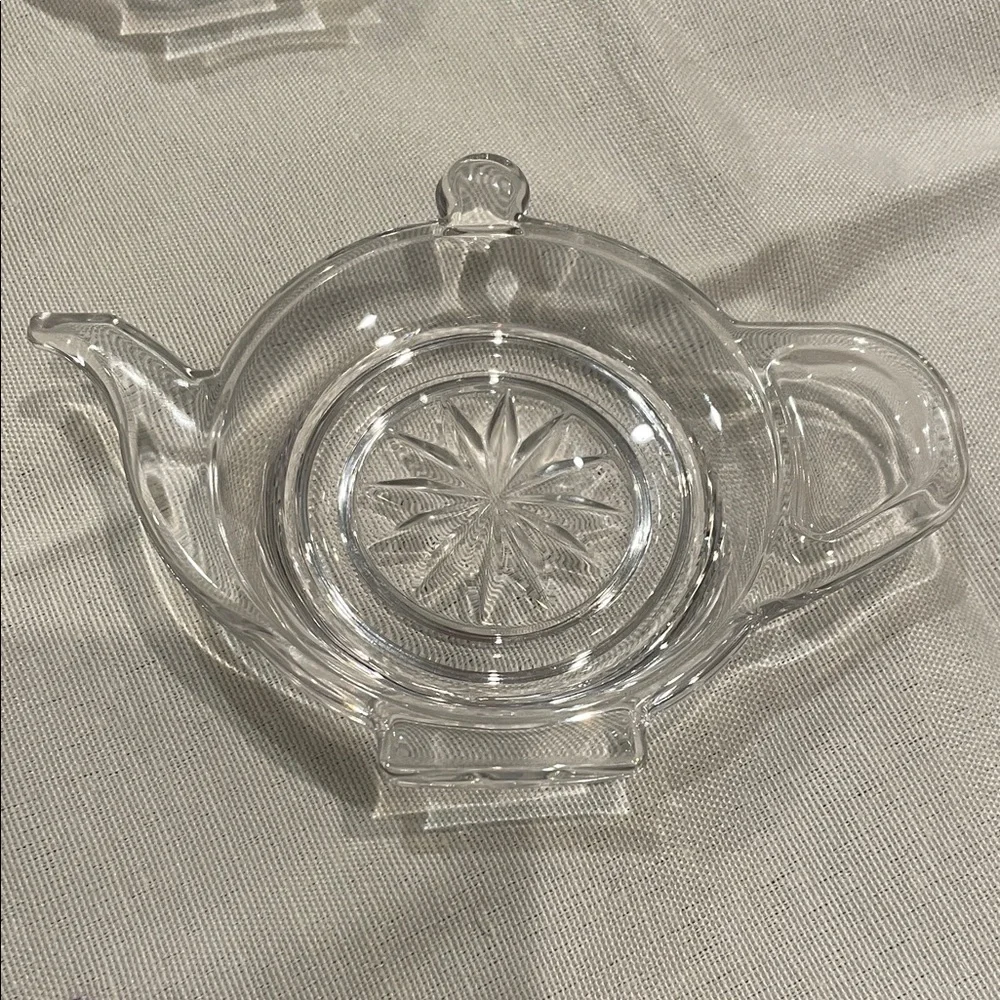 Elegant Clear Glass Teapot shape tea bag  caddies